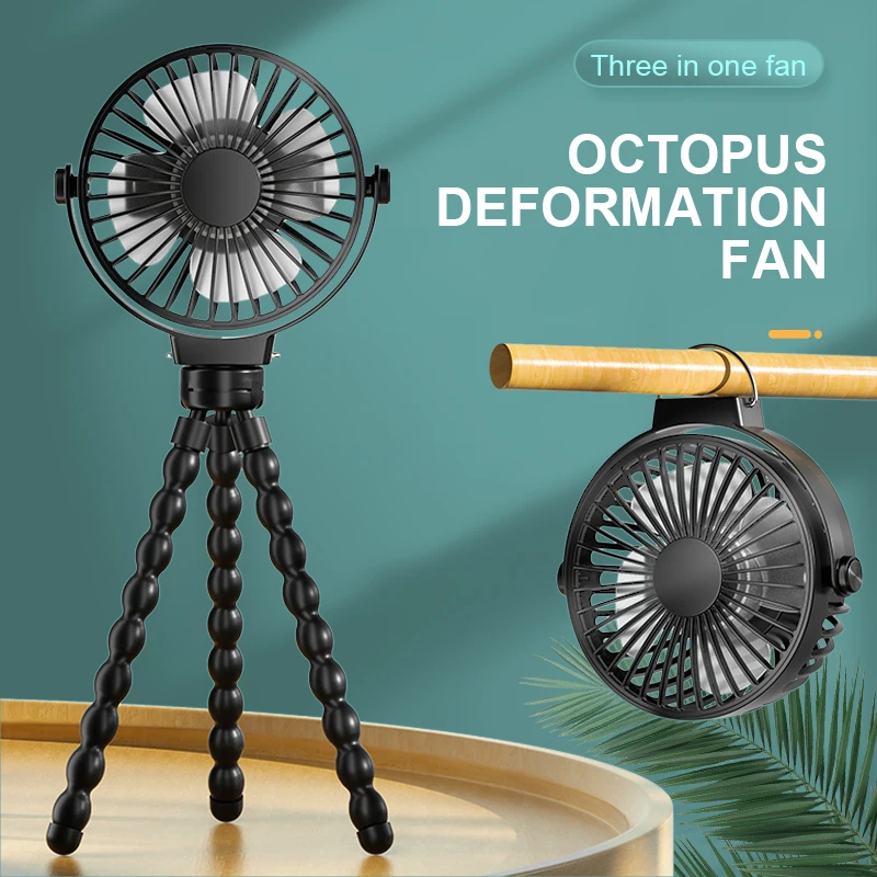 Factory wholesale High Quality good Portable Rechargeable desk Fan Flexible Tripod Clip table stand Fan