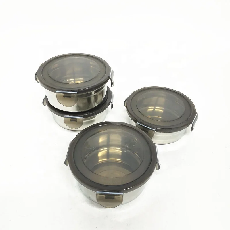 2022 New Custom metal bento box food container set pp lid stainless steel lunch box kids school