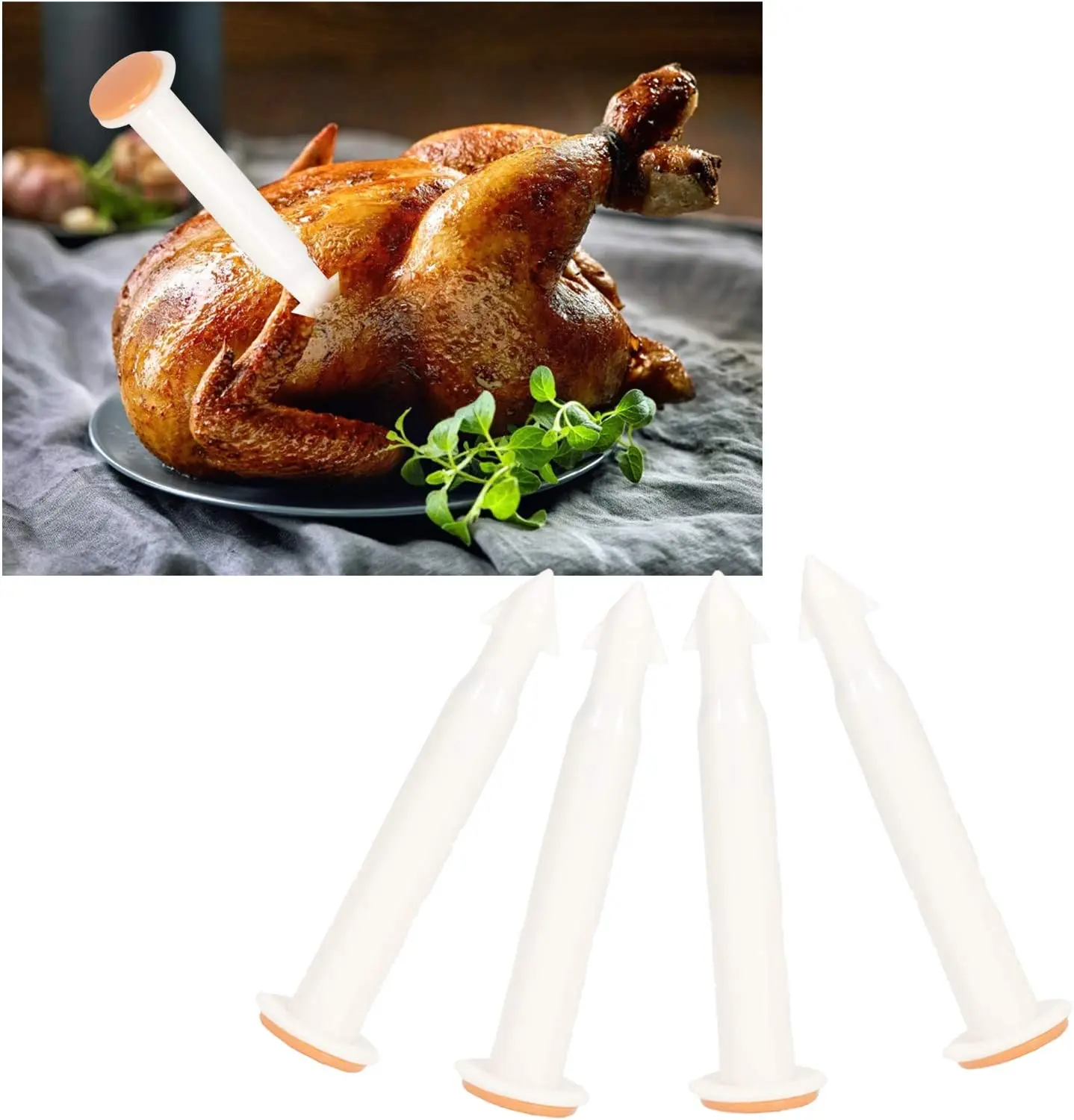 20Pcs Poultry Thermometer Roasted Chicken Disposable Temperature Meter for Cooking Turkey Chicken Beef Cooking Meat Pop Up timer