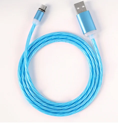 Новый стиль 2019, светодиодный usb кабель для зарядки и передачи данных, магнитный светодиодный светильник для быстрой зарядки, usb-кабель для ip/micro/type c