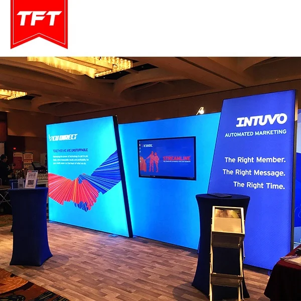 Manufacturers In China Unique Design Metal Frame Adjustable Backlit 8Ft Trade Show Booth Shelf For Uk