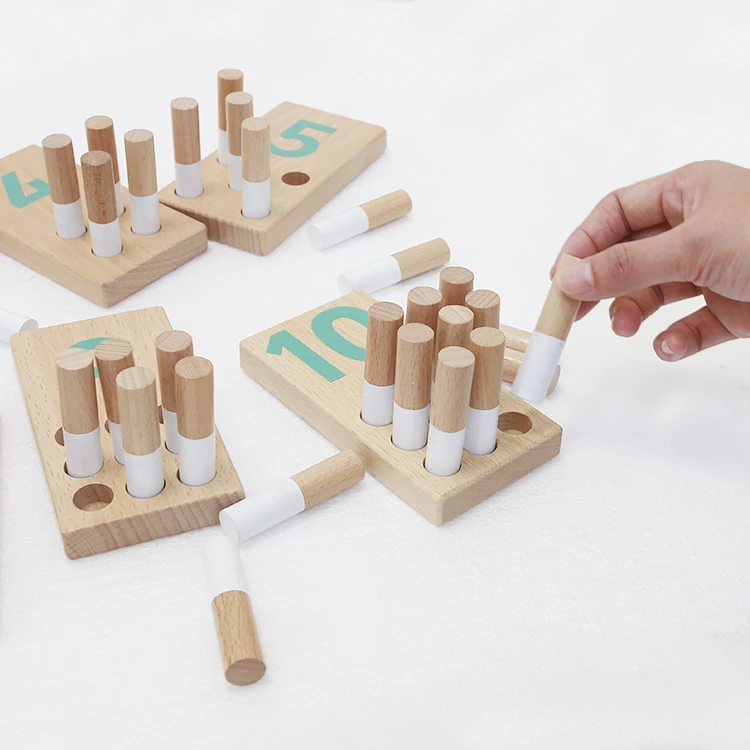 High Quality Wooden Montessori Toy 1-10 Number Learning Board Counting Number Toy for Children