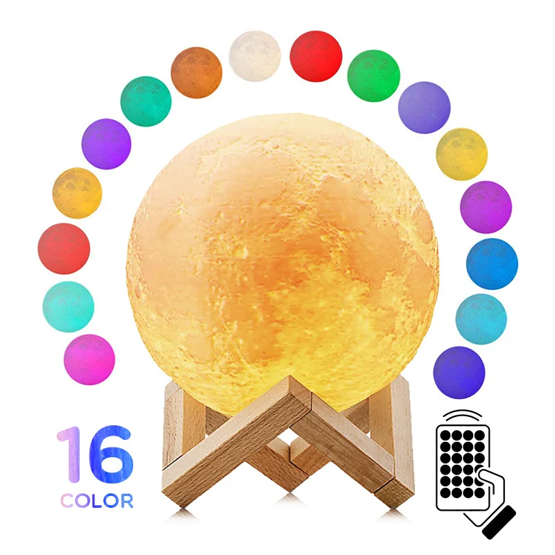 New Rechargeable USB Lamp 3D Moon Lights For Room