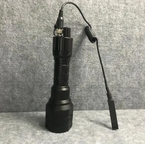 tactico Rifle Gun Green LED Flashlight  Rechargeable Waterproof Torch Super Bright Green Red  Light Flashlight Hunting Light