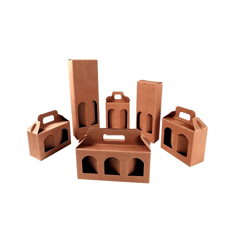 Elegant Design Single Pack Beer Carrier Kraft 4 Packing Gift Custom Foldable Corrugated Cardboard Cheap 6 Bottle Red Wine Box
