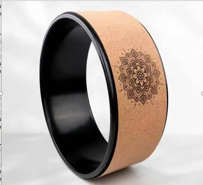 Custom Printing Soft Cork Yoga Exercise Wheel Roller, Cork Yoga Wheel Fitness Manufacturer