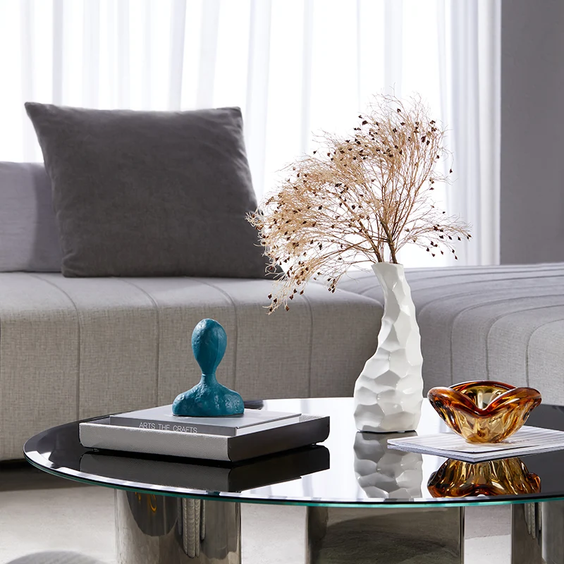 Modern Simple Creative Home Living Room Table Decor Amber Glass Cigar Portable Ashtray