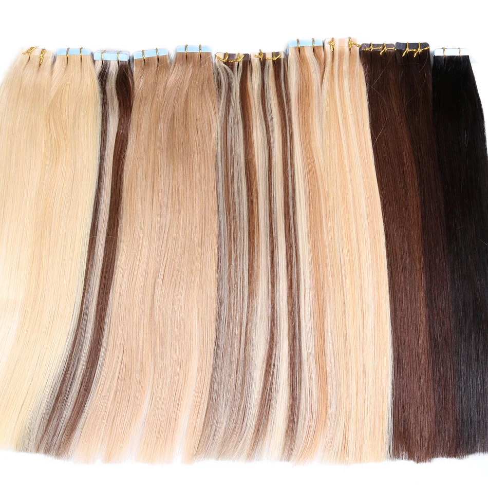 Hot Selling Tape In Human Hair Extensions Indian  Virgin Cuticle Intace Tape Ins Extension Tape In Hair Extensions 100Human Hair