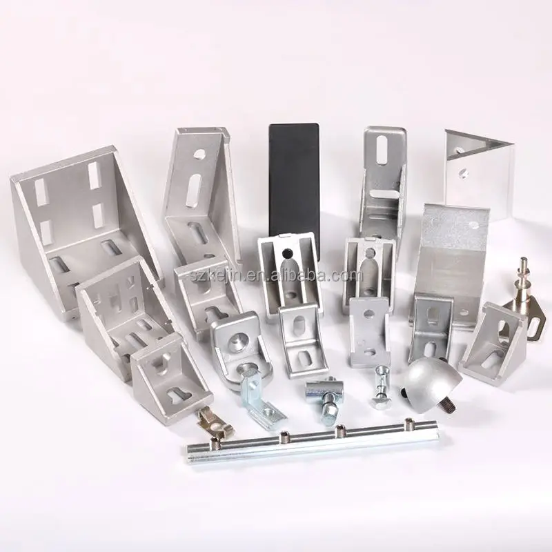 Hardware Aluminum Profile Fasteners 20/30/40 L Shaped Metal Bracket Used For Aluminium Profiles