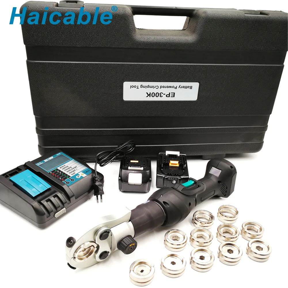 Hydraulic Electric Hand Compression EP-300K Battery Copper Cable Lugs Crimp Tool
