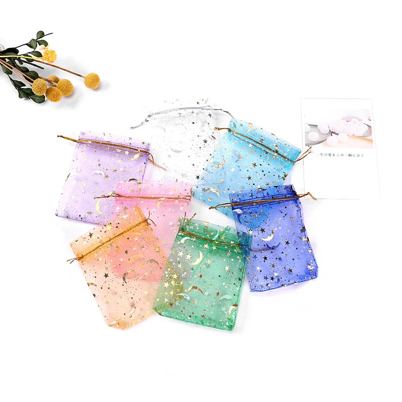 Gold Star Moon Yarn Packaging Bag Beam Mouth Gift Bag Ornament Candy Christmas Gift Packaging (1600544688125)