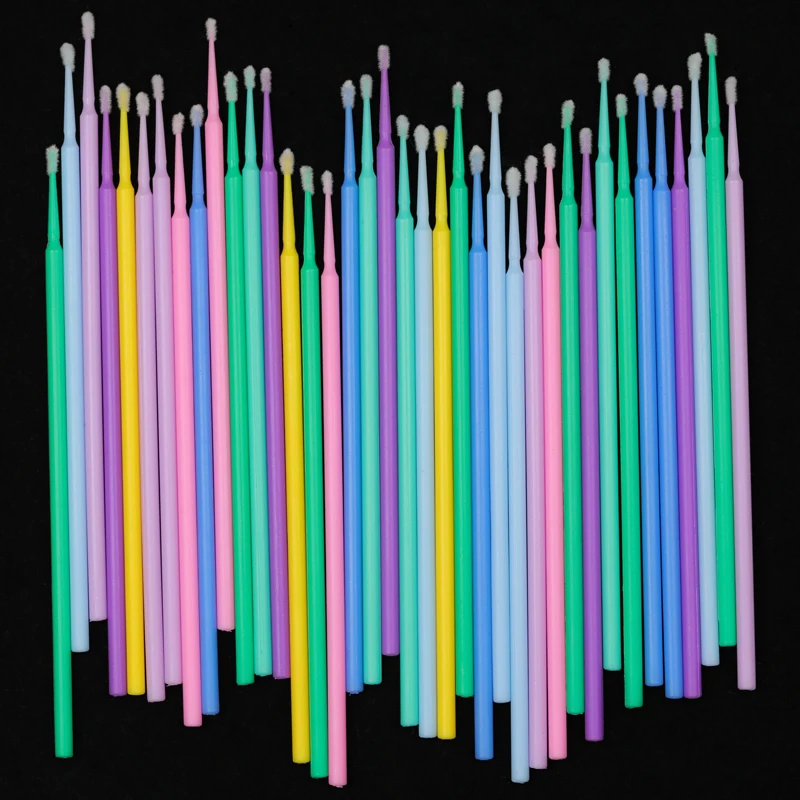 
Disposable cotton swab extensions dental micro brush micro applicator for eyelash extension long tip microfiber brush 