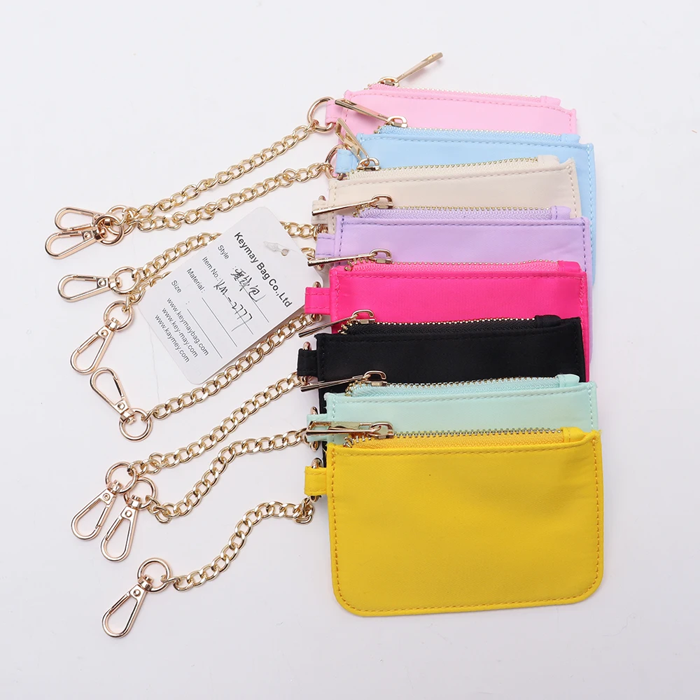 New Type Top Sale Smart Durability Macaron color Keychain Card Coin Purse Keychain Zipper Cute Girls Keychain Wallet