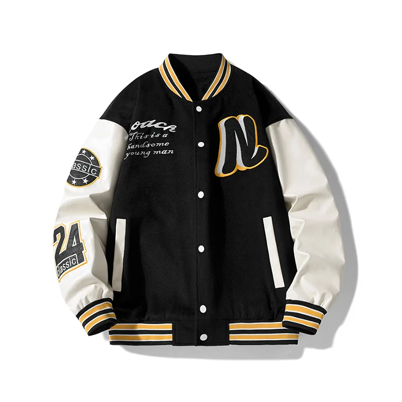 New Varsity College Letterman Jacket Customize logo Embroidery Body Sleeves High School Varsity Jacket