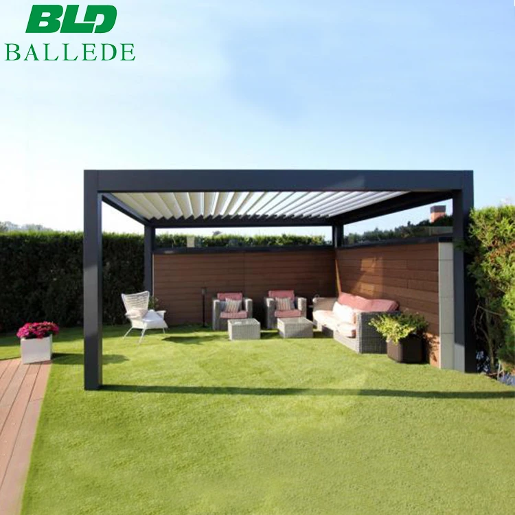 2024 New Customization Aluminium Pergola Sunshade Remote Control Shutter Bifold Louvre Roof