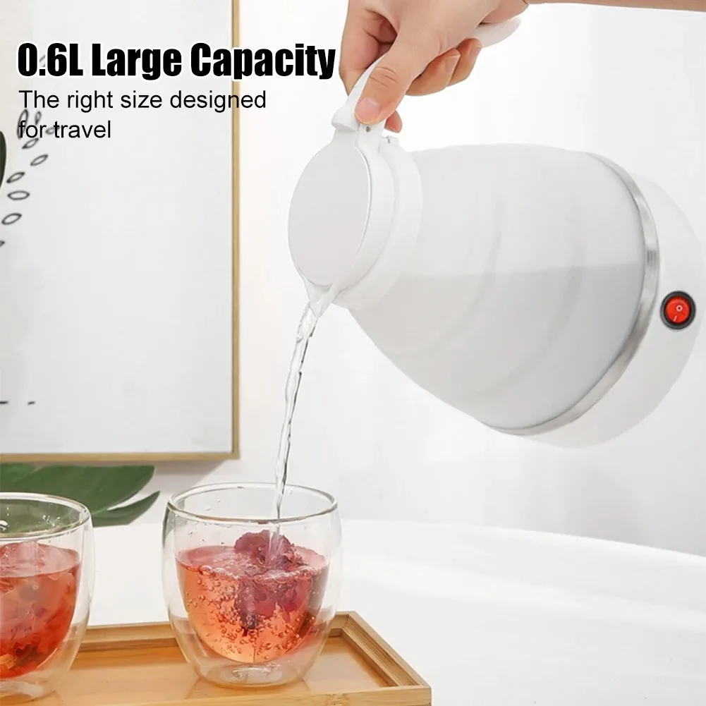 High Quality Travel Mini Stainless Steel Silicone Portable Foldable Electric Collapsible Electric Kettle Kitchen Appliances Tool