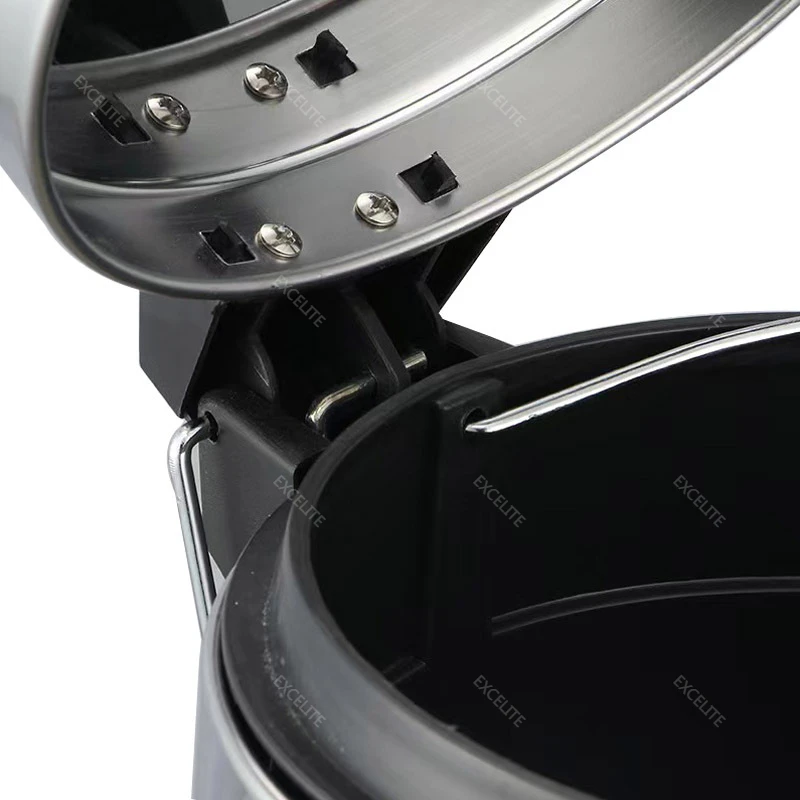 Stainless Steel Silent Cover Pedal Bucket Trash Can Round For Home Office Hotel Storage Bucket Waste Paper Garbage Bin