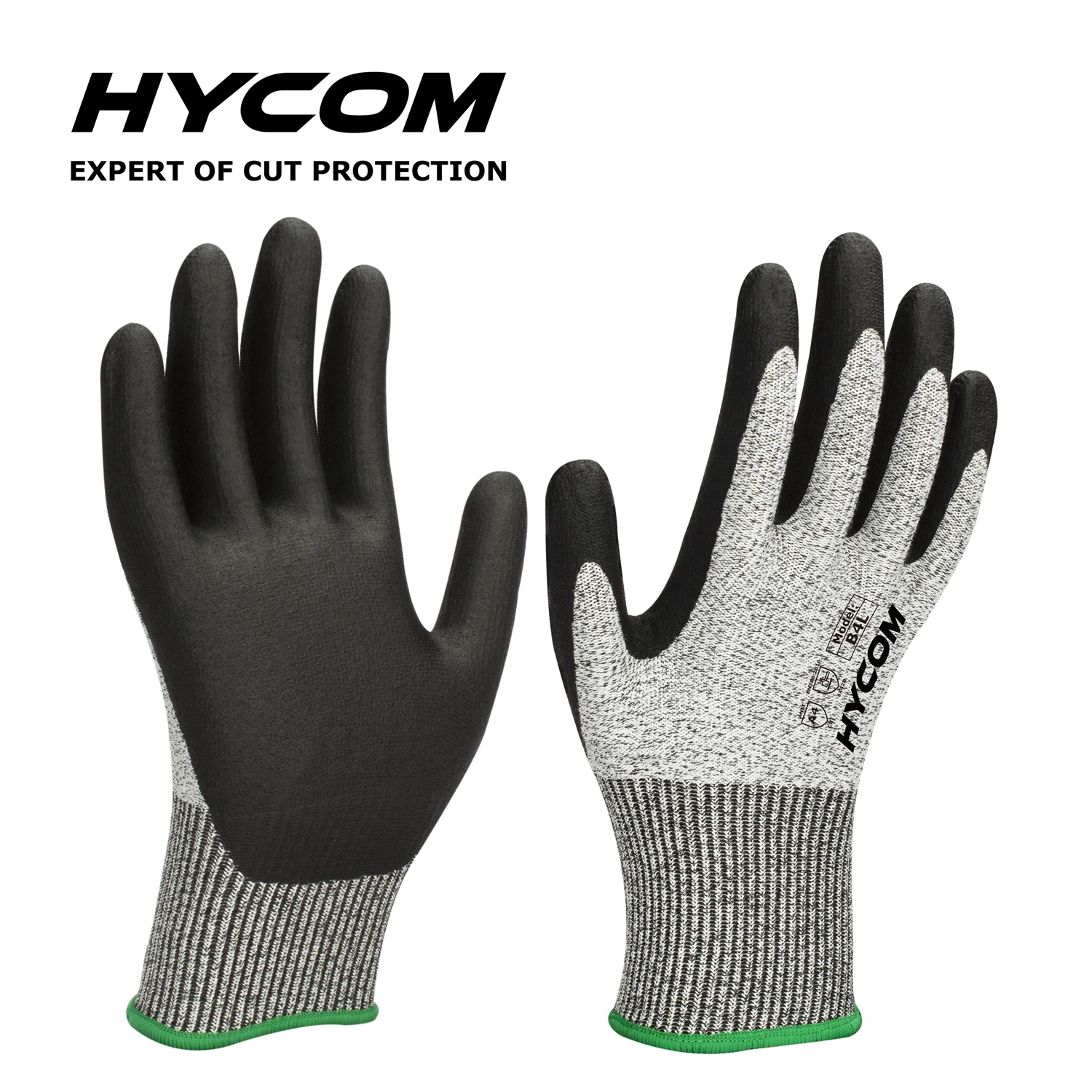 Hycom B4L 13G safety EN388 and ANSI stander gloves with pu coated cut resistant safety working