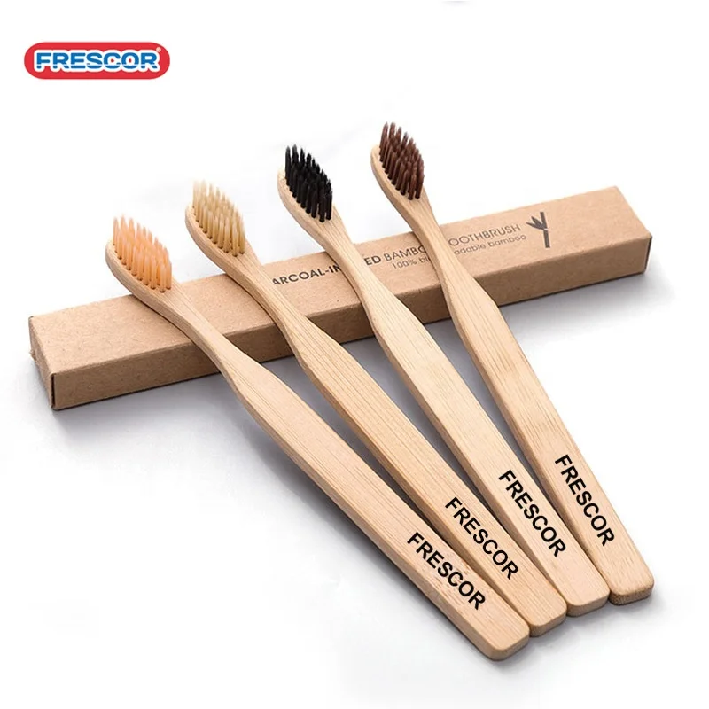 A007 частная марка Amazon Заказная 100% Органическая биоразлагаемая бамбуковая зубная щетка с упаковкой