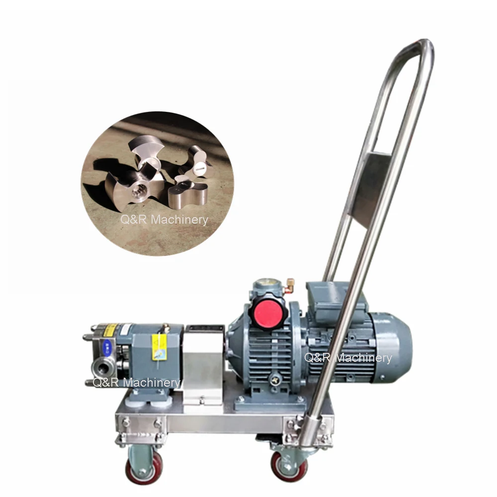 High Viscosity Ss316 Stainless Steel Lobe Pump For Meat Slurry Jam Butter Pulp Candy Gum Chocolate Milk Oil