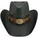 1 Dozen Black Cowboy Hats with Quality Leather Band and Bull Buckle