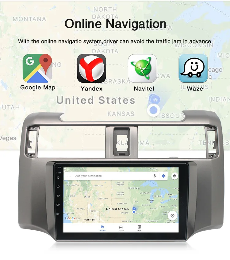 9 inch 4runner android radio touchscreen multimedia system car player stereo audio gps for toyota 4runner 2010 - 2015