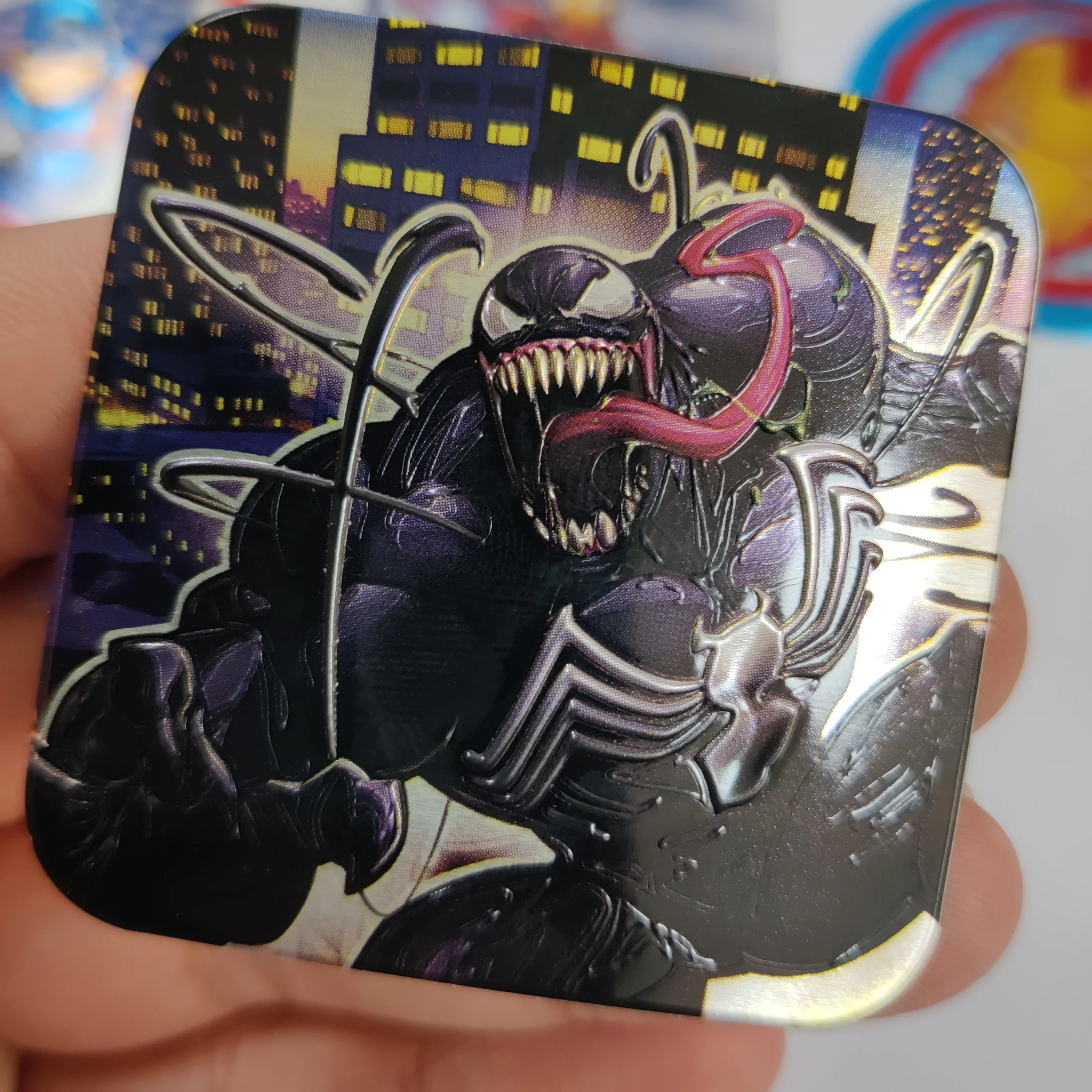 Customized Marvel Stickers Cool The Avengers Embossed Waterproof Metallic Aluminum Stickers