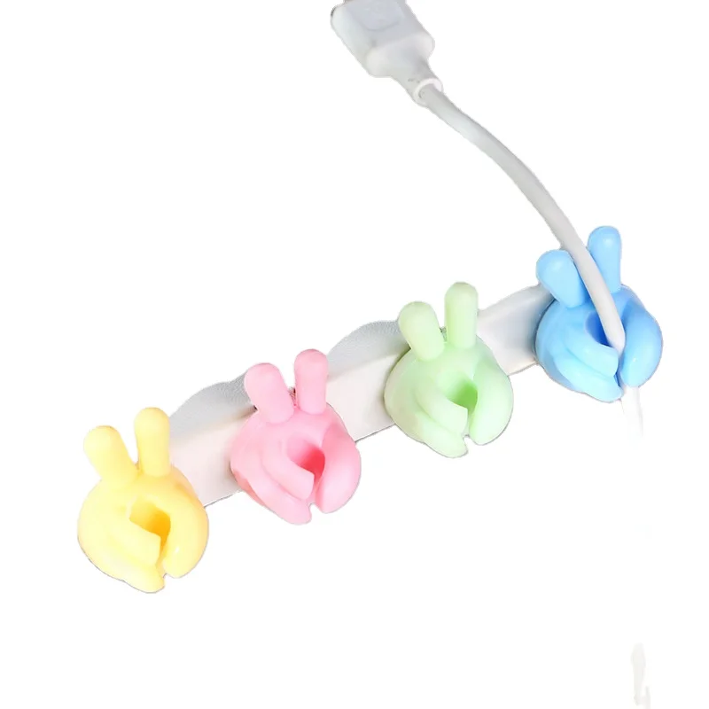 Yeah Thumb Shape Soft Silicone Hooks Headphone Data Cable Key Holder Hooks