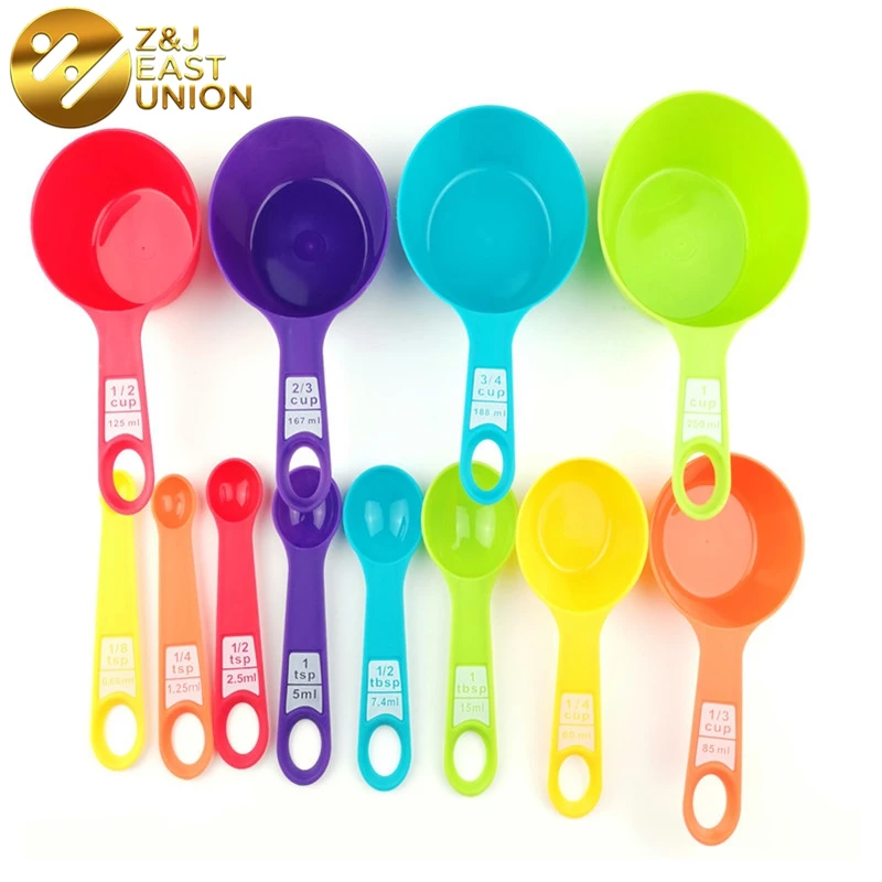12 шт цветные пластиковые чашки красочные пластиковые измерительные чашки и ложки набор из 12