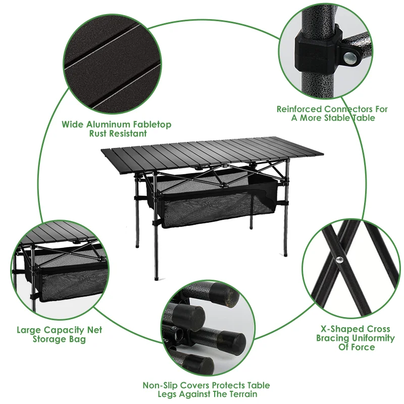Camping Table and Chair Set Outdoor Folding Foldable Portable Table Aluminum Alloy Picnic Dining Table
