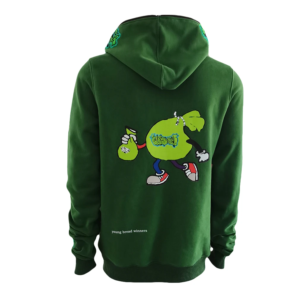 Custom Chenille Patch Towel Embroidery High Quality Printing Hoody Full Face Zip Mens Hip Pop Hooded Streetwear Casual Hoodies