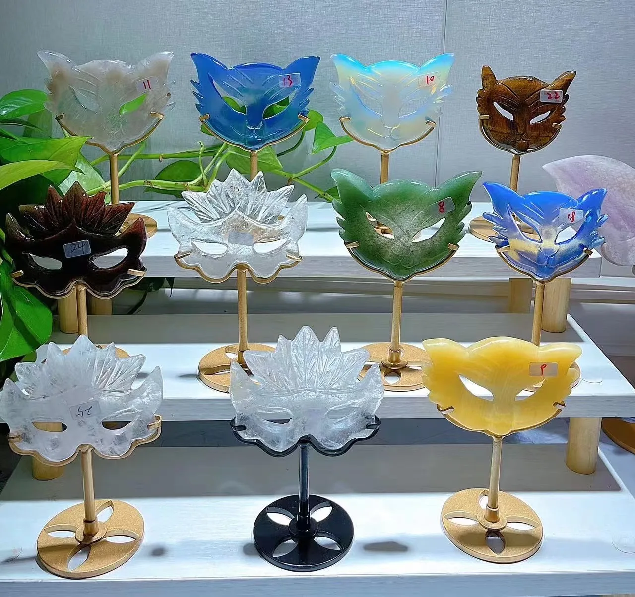Factory Price Wholesale Crystal Masks Reiki Fengshui Quartz Stones Mixed Healing Materials Mask for gift