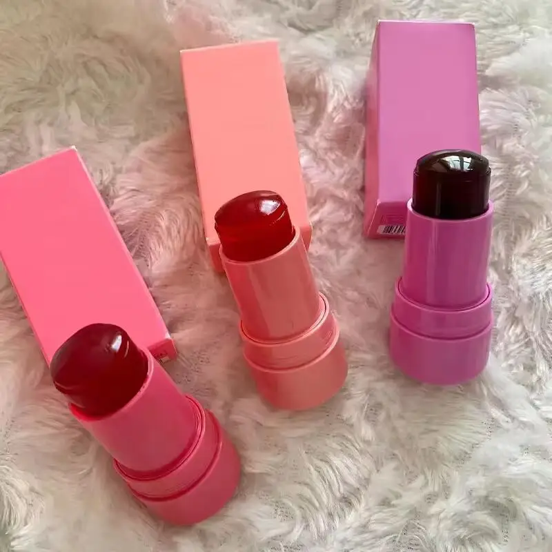 4 Colors Jelly Blush Stick Tint Color Change Face Makeup Customized Logo Cruelty Free Private Label Jelly Blush Tint Stick