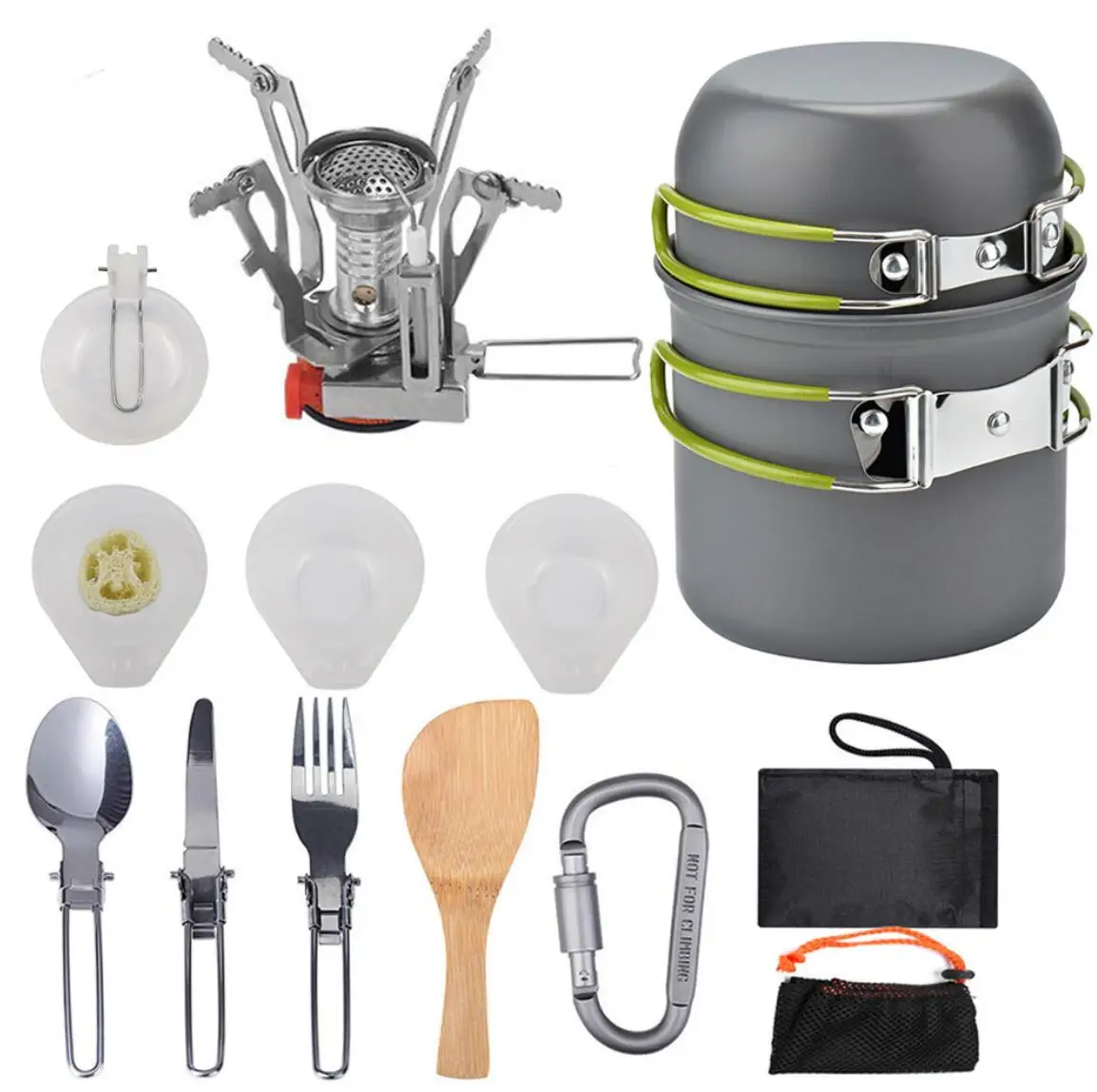 Hot  product outdoor portable camping pot set for 1-2 people picnic cookware
