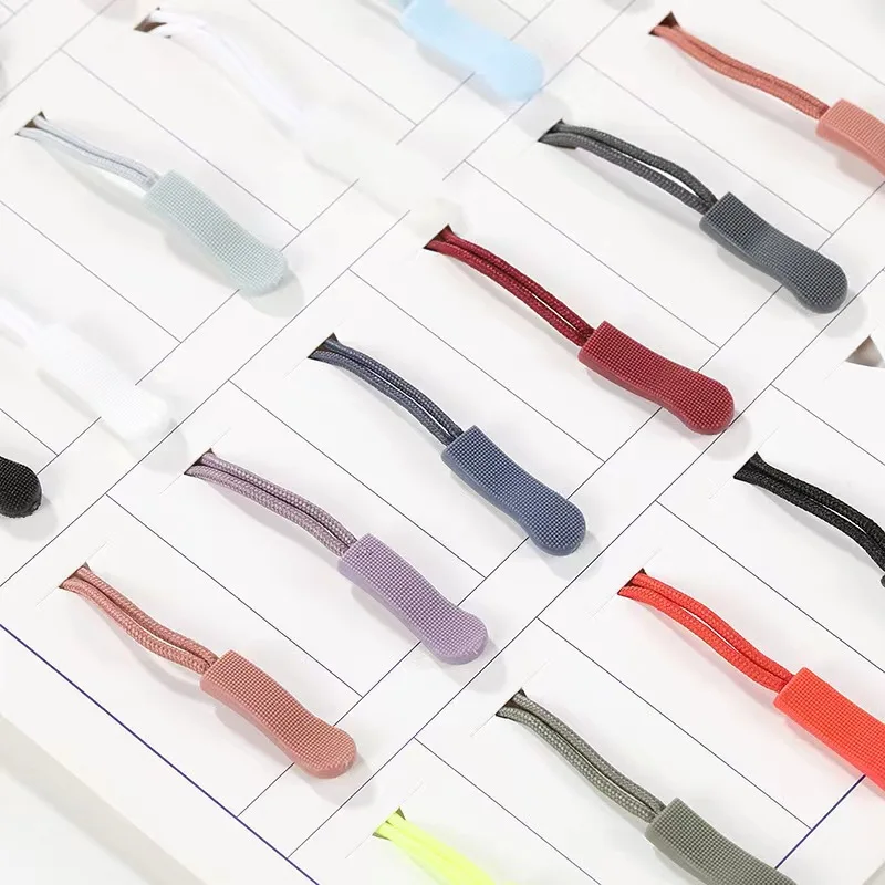 Factory Direct custom logo Soft plastic rope zipper slider pull/plastic zipper pull