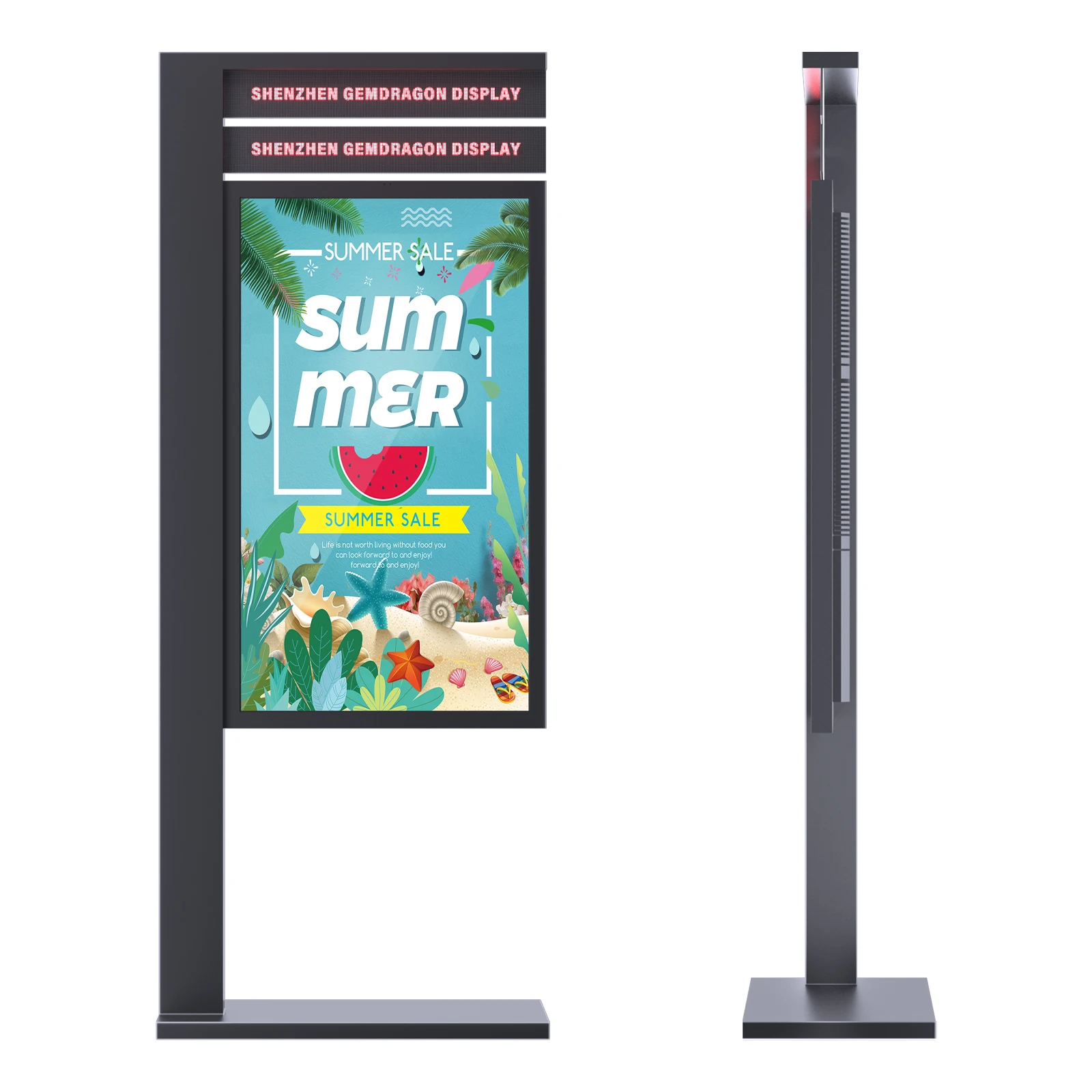 Outdoor waterproof advertising high brightness lcd digital sigange FHD 43 55 65 monitor panel display