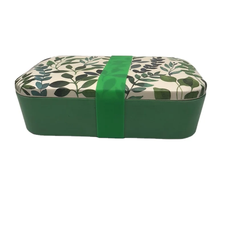 eco friendly custom biodegradable leakproof bamboo fiber lunchbox lunch bento box with bamboo lid