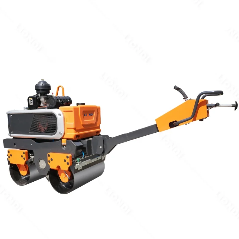 Small double-drum 800 kg hydraulic vibration walk behind double-drum roller hand push asphalt roller DWR-D800