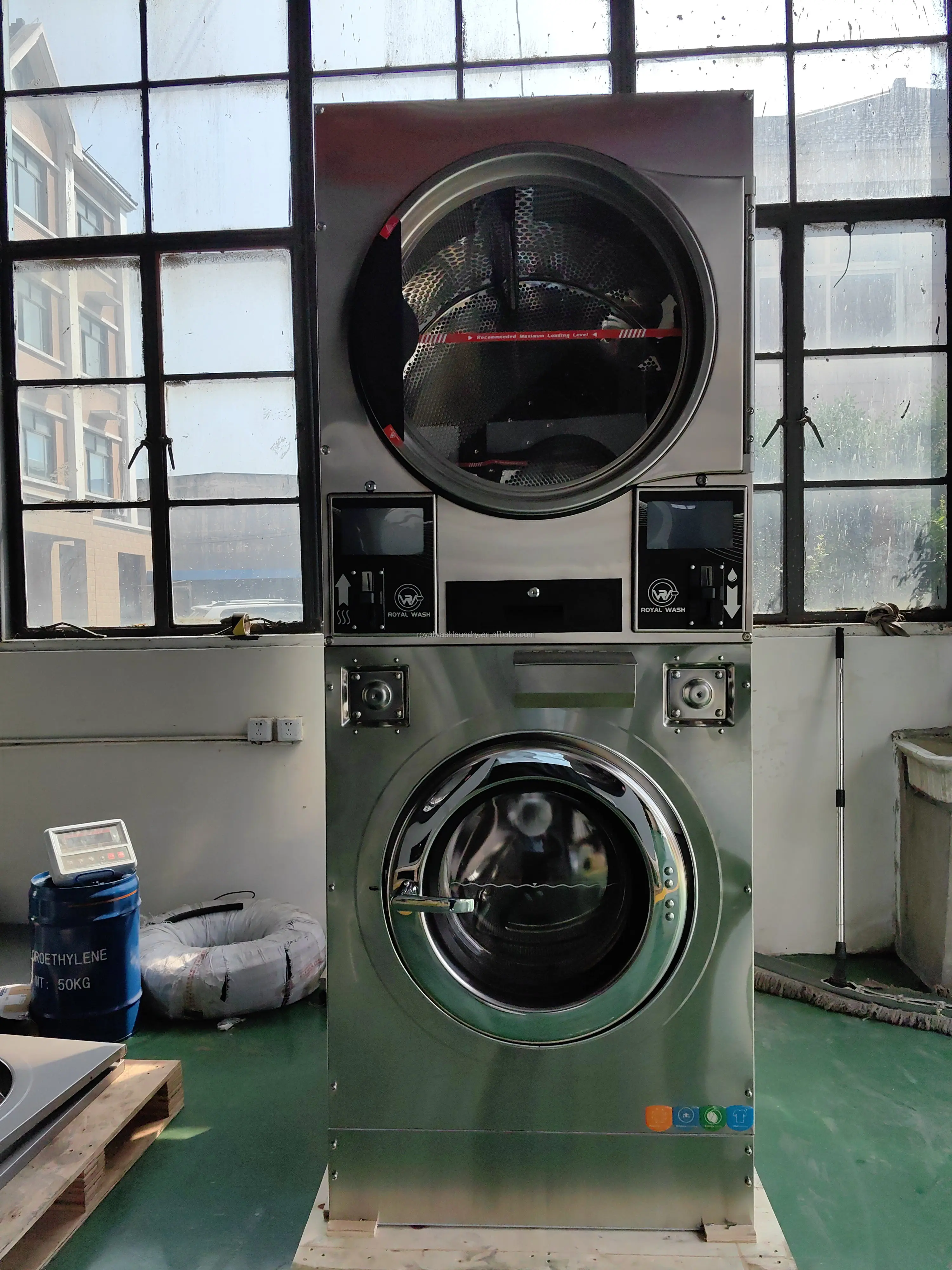 Top Seller Industrial Automatic Coin Operated Washing Machine with Dryer 22kg Washing Capacity Laundry Washing Dry Machine