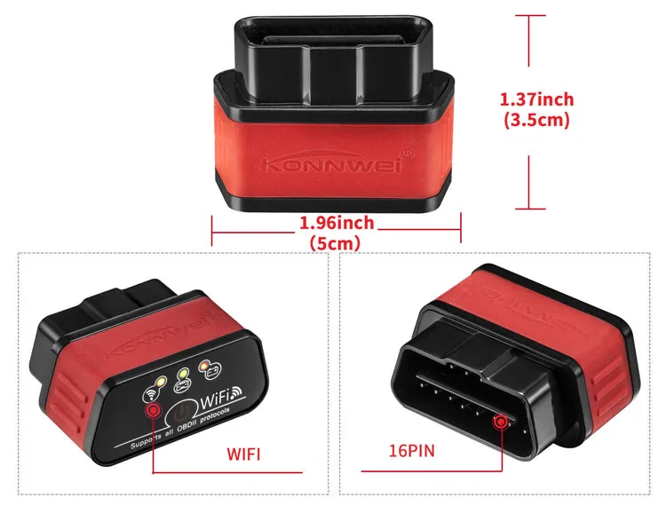 Wifi-сканер KONNWEI KW903 Elm327 Obd2 считыватель кодов неисправностей автомобильный диагностический сканер оранжевого и черного