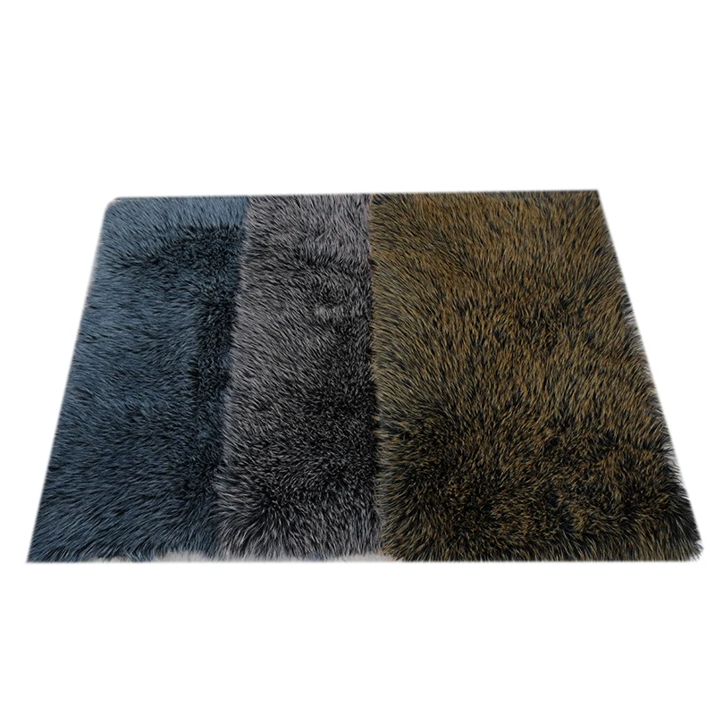 100% polyester cheap price plush faux sheepskin fur carpet bedside floor mat