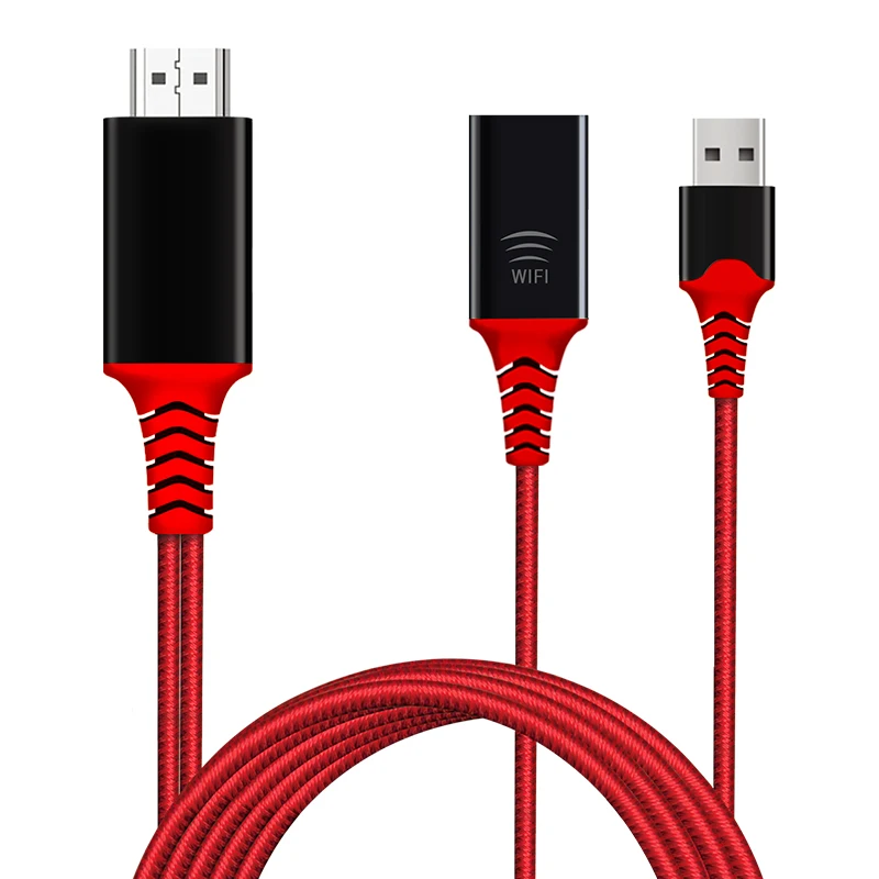USB Женский Беспроводной Wi-Fi 2 в 1 HDTV HDMI кабель видеоадаптер дисплея для iPhone Samsung XiaoMi Huawei Android телефона к телевизору/