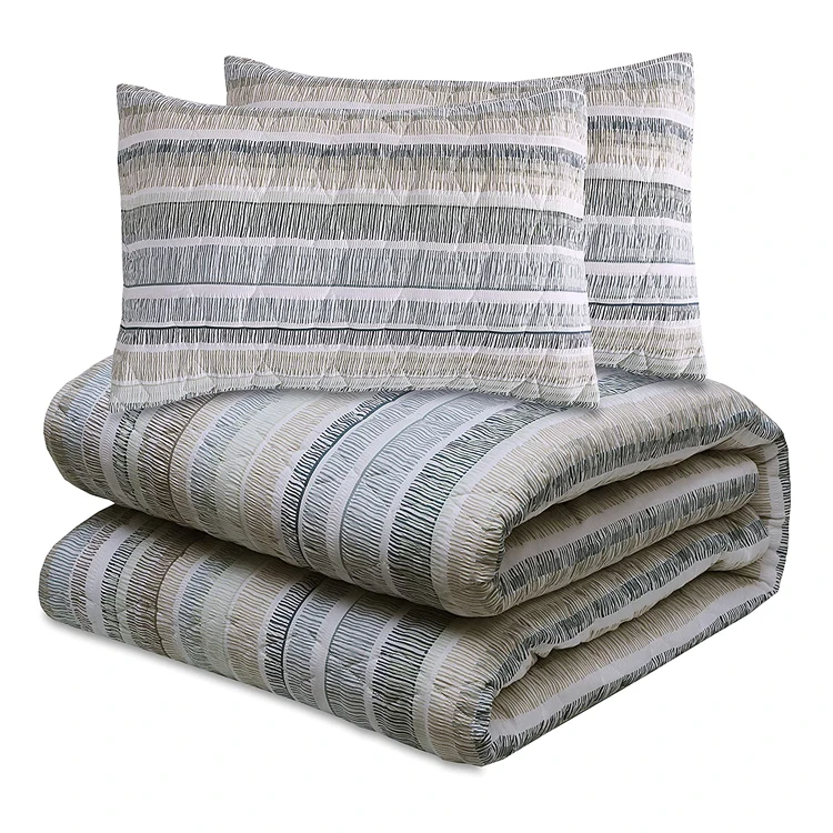 Европейский стиль полиэстер 3 шт. Seersucker Комплект постельного белья