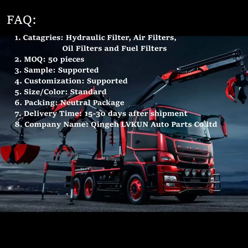 Truck Hydraulic Filter Auto Transmission System SH 87343 VPK 5622 HD 804 X AL 203061 for Excavator Hydraulic Filter Element