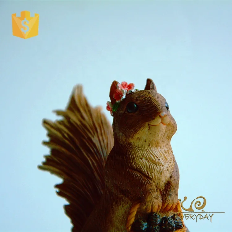 ED12874A Miniature Garden Decoration Animal Resin molds silicone Cartoon Squirrel Figurine Ornament Gift