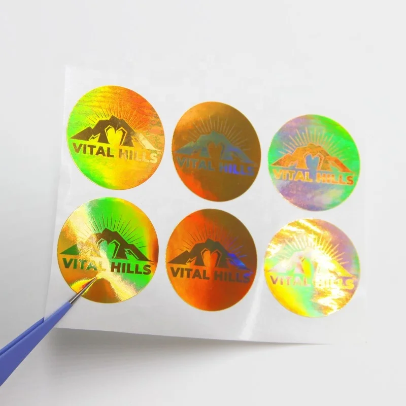 UV Resist Waterproof Rainbow Silver Laser 3D Hologram Reflective Glitter Sticker Die Cut Label Logo Custom Holographic Stickers