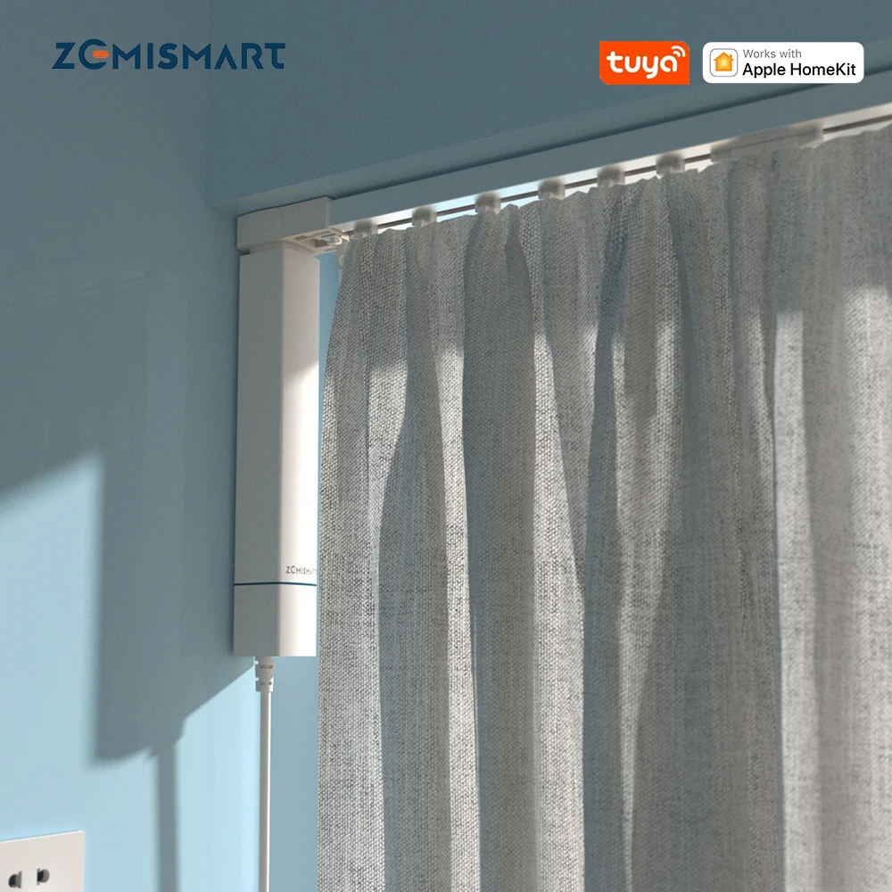 Zemismart Custom Track WiFi Homekit Smart Curtain Motor Set Alexa Google Home Yandex Alice Voice Control Electric Stage Curtain