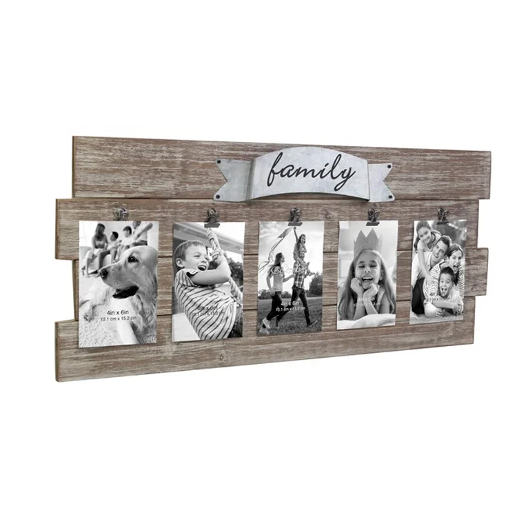 Wholesale 12 inch digital wooden girl funny large black  photo frame set collage picture frames