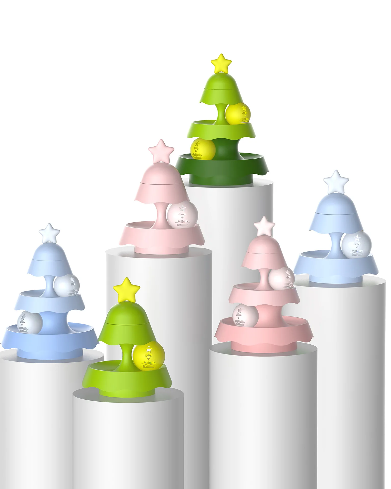 New Christmas Tree Shaped Cat Track Toy Turntable Pet Playful Cat Luminous Toy With Cat Mint