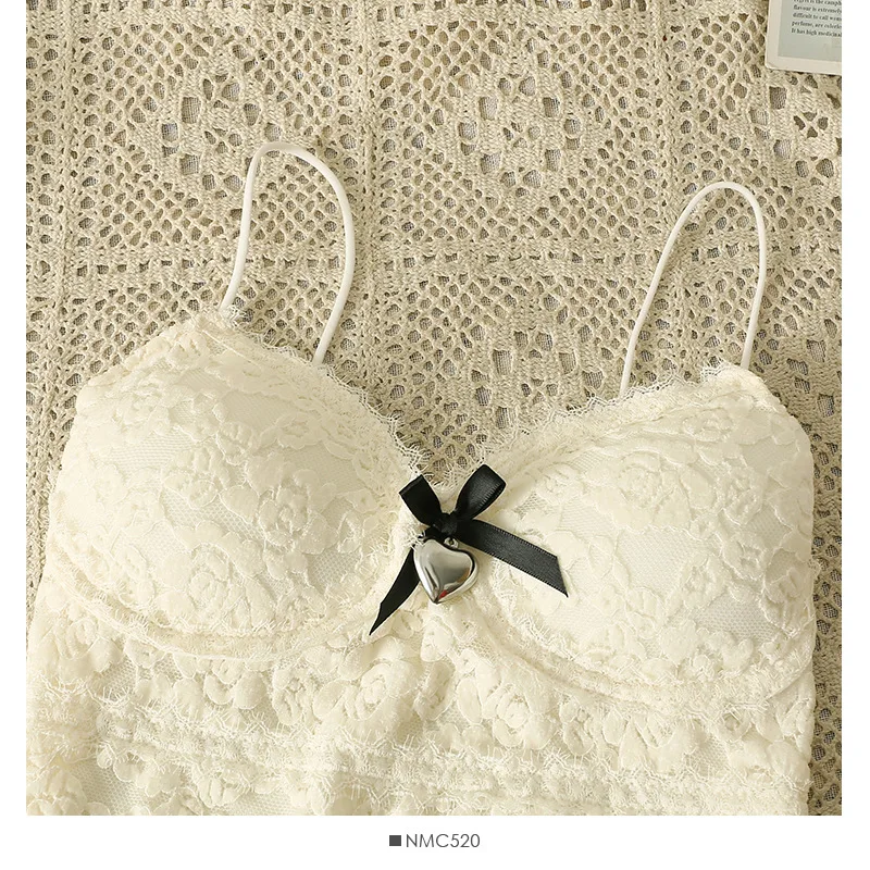 New design  lace cami top sexy beauty bow  crop Tank top modal soft  halter  for women